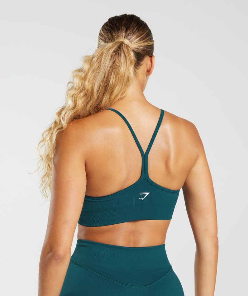 Sujetadores Deportivos Gymshark Sweat Seamless Mujer Turquesa | ES0324-OQ