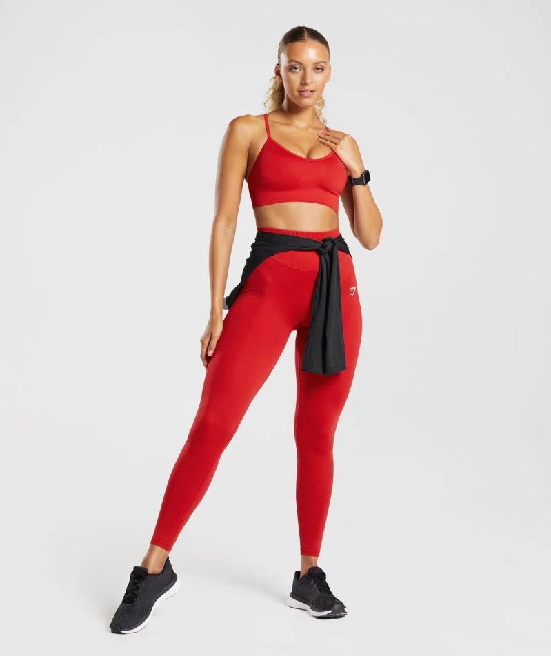 Sujetadores Deportivos Gymshark Sweat Seamless Mujer Rojas | ES5613-TS