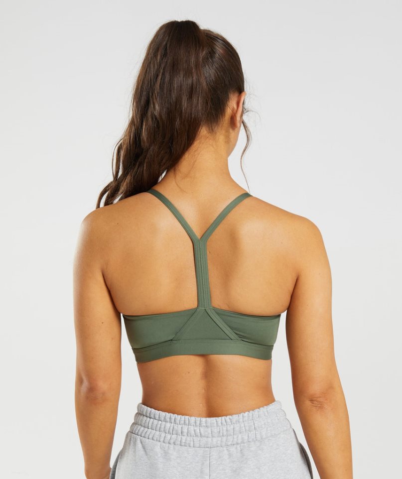 Sujetadores Deportivos Gymshark V Neck Mujer Verde Oliva | ES2785-KN