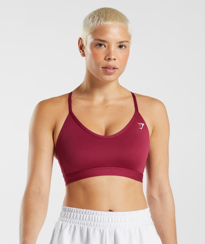 Sujetadores Deportivos Gymshark V Neck Mujer Fucsia | ES4207-MQ