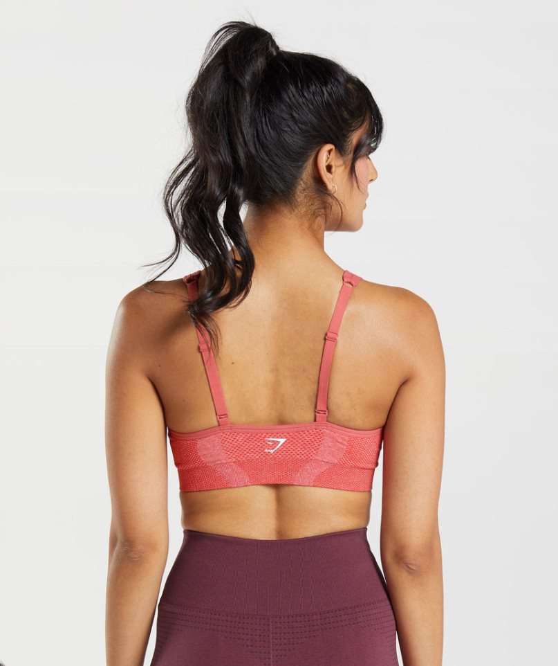 Sujetadores Deportivos Gymshark Vital Seamless 2.0 V Neck Mujer Rosas | ES2164-PQ