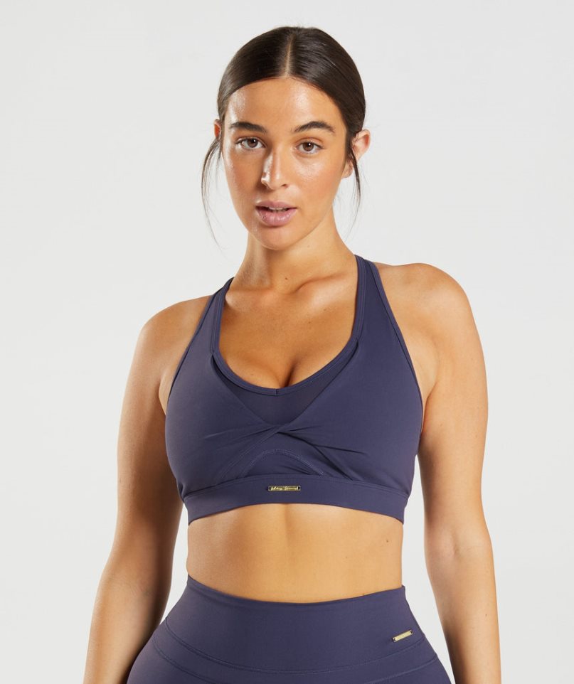 Sujetadores Deportivos Gymshark Whitney Mesh Mujer Azul Marino | ES6235-AM