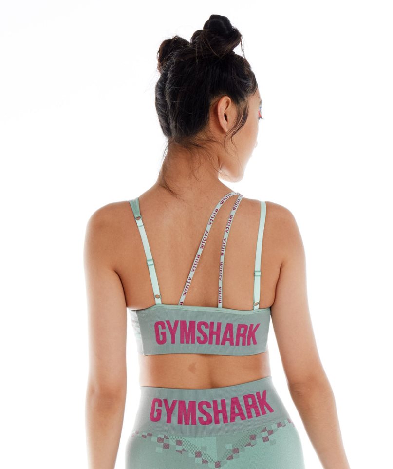 Sujetadores Deportivos Gymshark Wtflex Cyborg Seamless Mujer Verde Claro | ES9570-UM