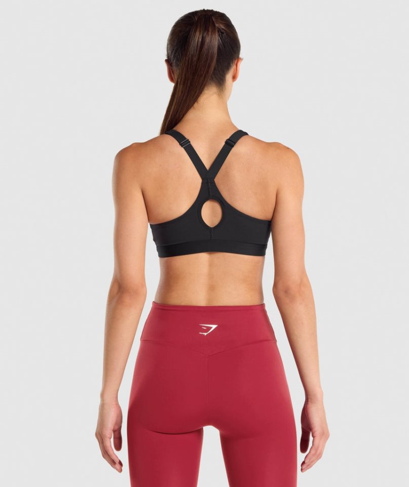 Sujetadores Deportivos Gymshark Zip Up Mujer Negras | ES4639-AN